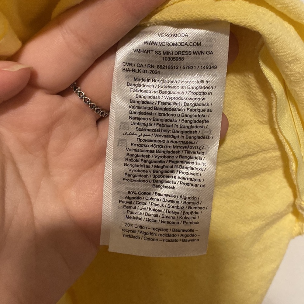 Vero Moda Butter Yellow Mini Dress - Picture 8 of 12
